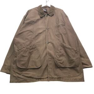 Vintage Woodlake Canvas Barn Coat Jacket Mens XL Brown Wool Blend Lining